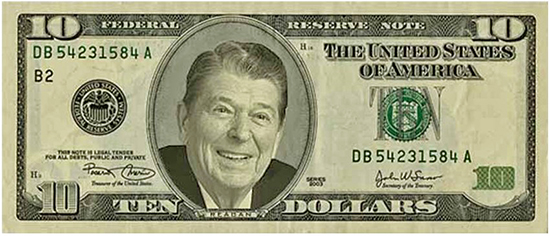 After - Ronald Reagan on Ten Dollar Bill