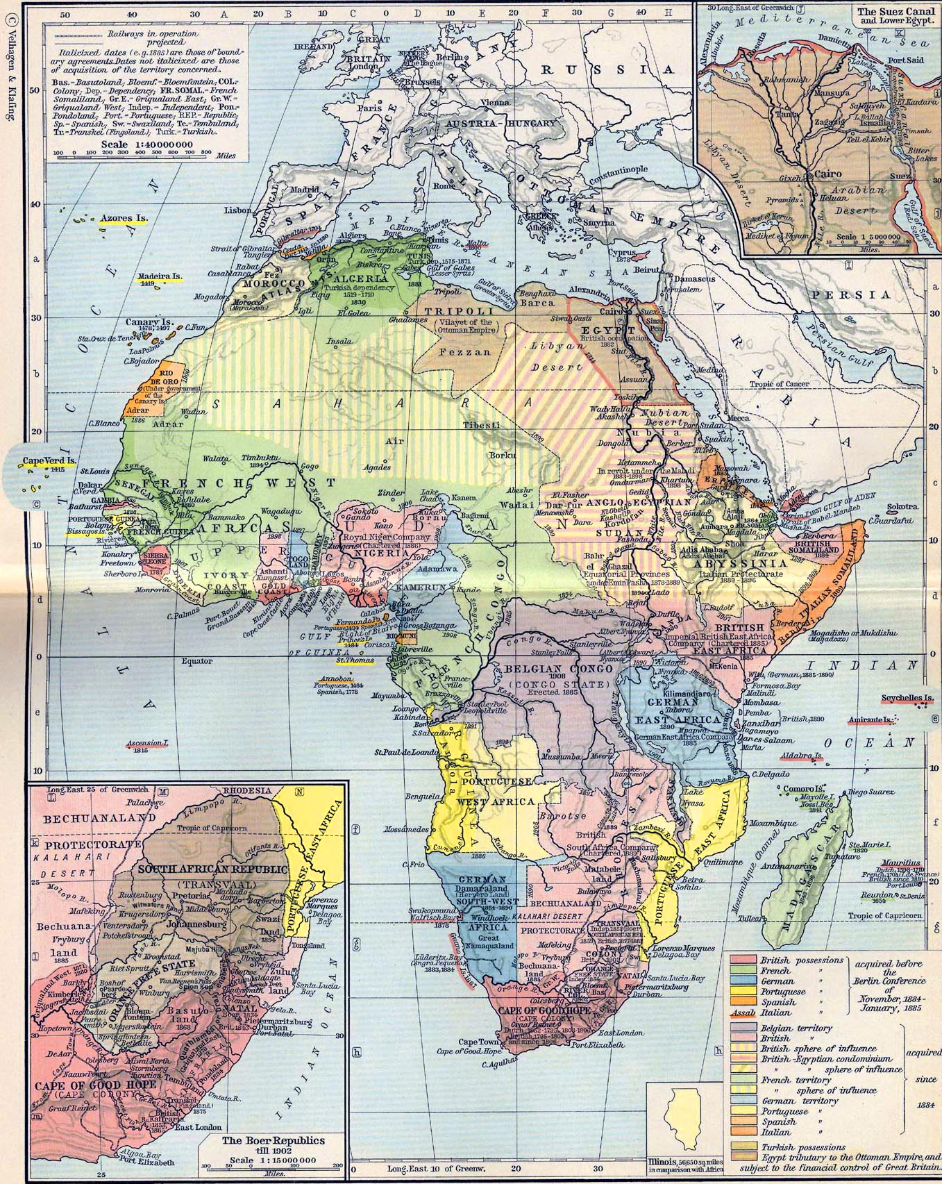 Map of Africa in 1912