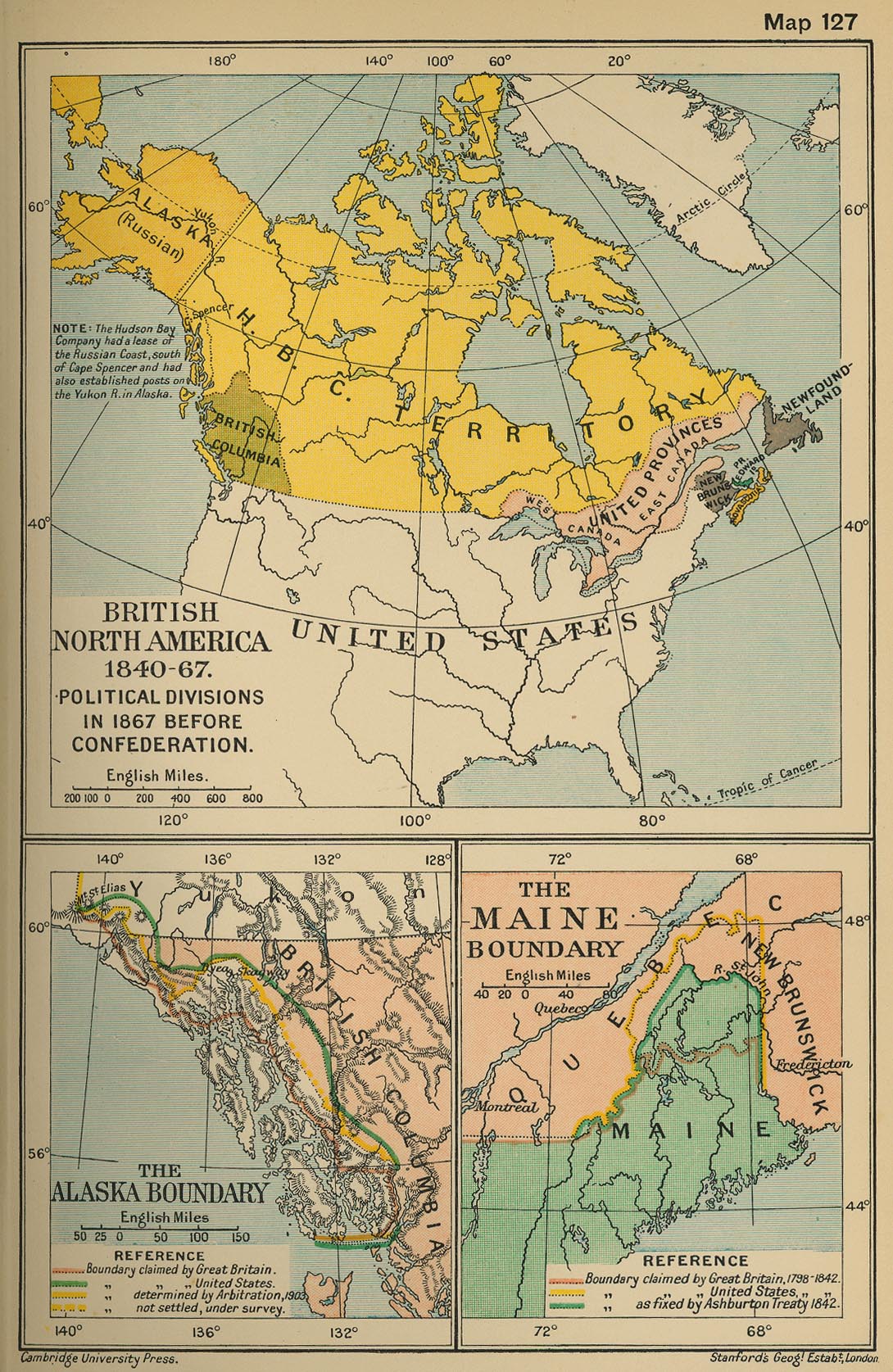 Map of British North America 1840-1867