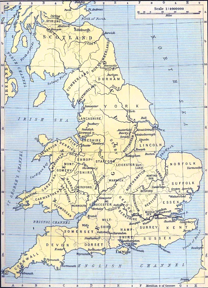 Map of Localities in England connected with American History