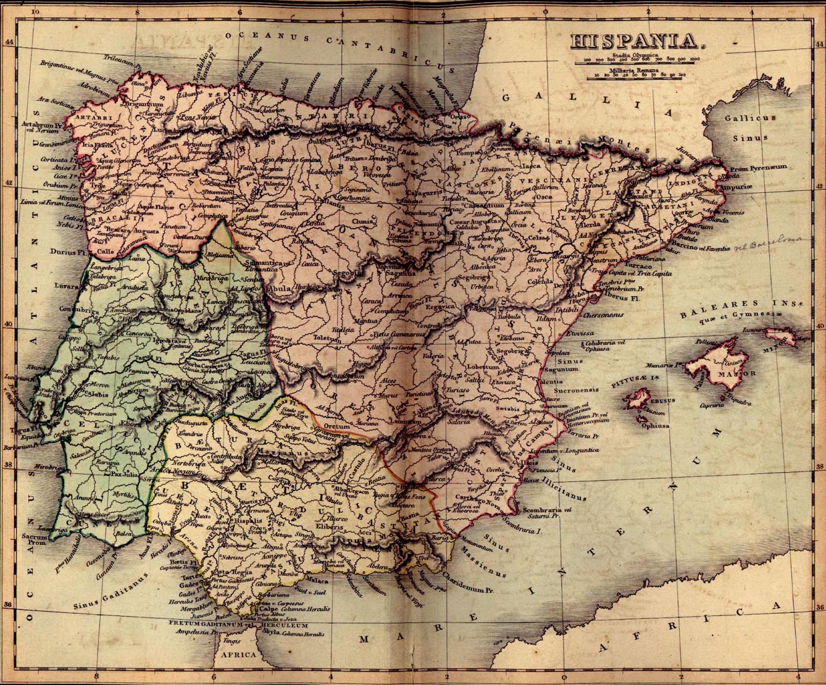 Map of Ancient Spain (Hispania)