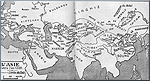 Historical Map of Asia around 1200, iIllustrating Ethnic Groups and Races 