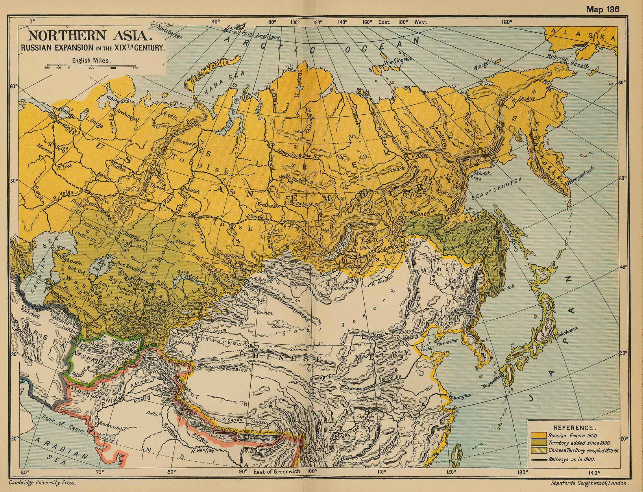 Map of Asia 19th Century