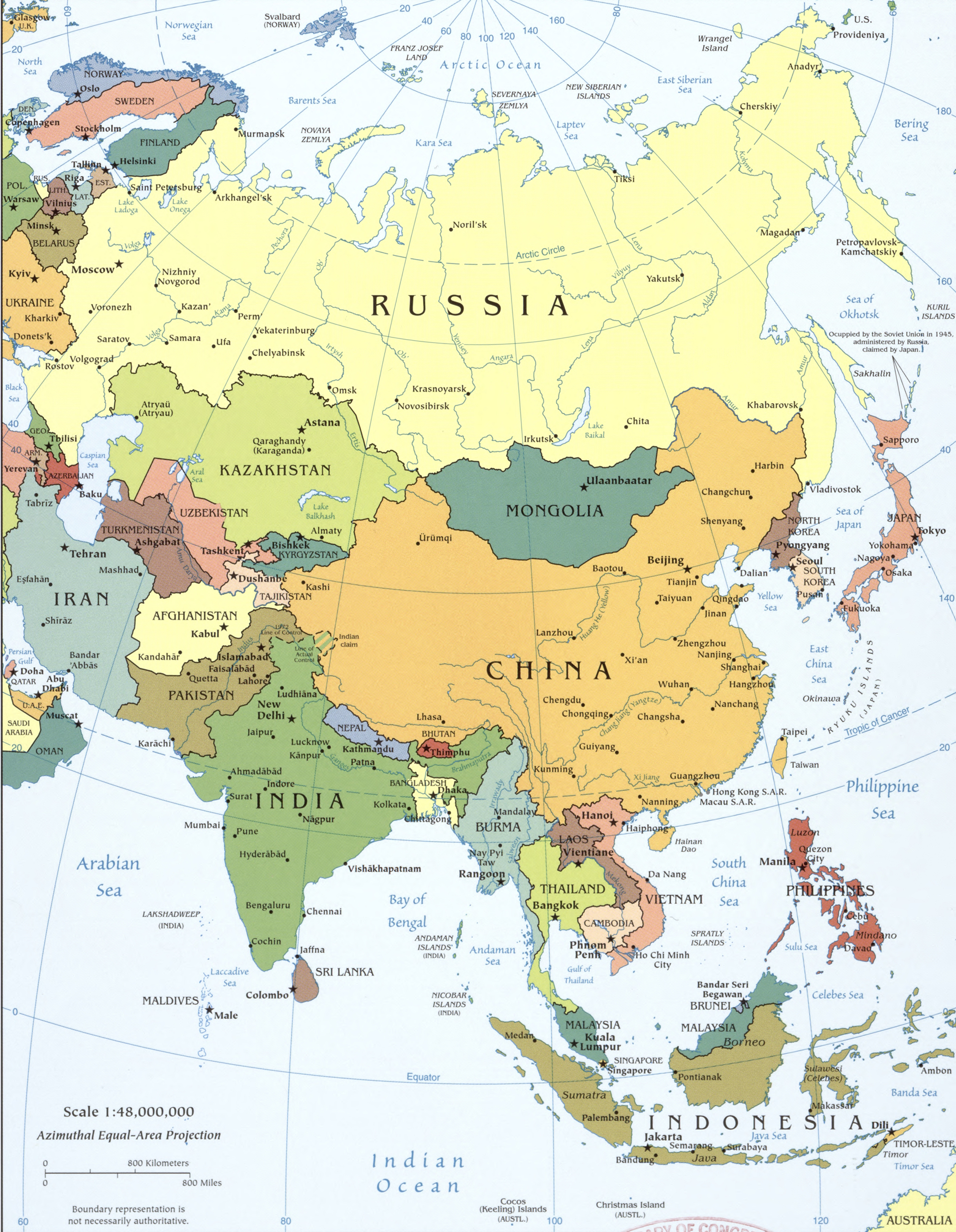 Map of Asia 2008