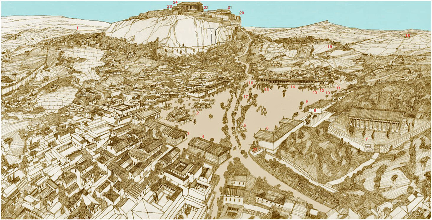 Map of Ancient Athens - Points of Interest - 5th Century