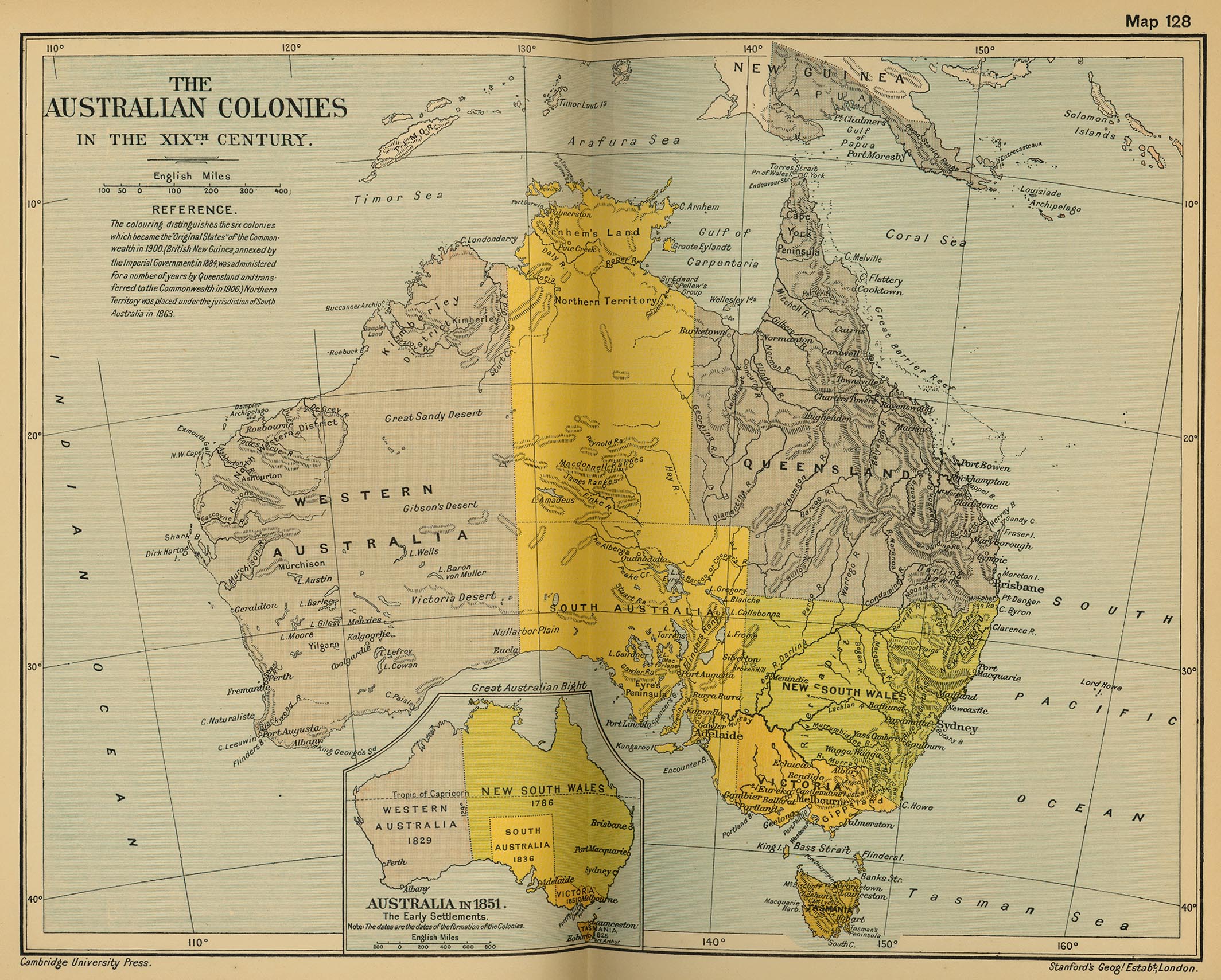 Map of Australia 19th Century