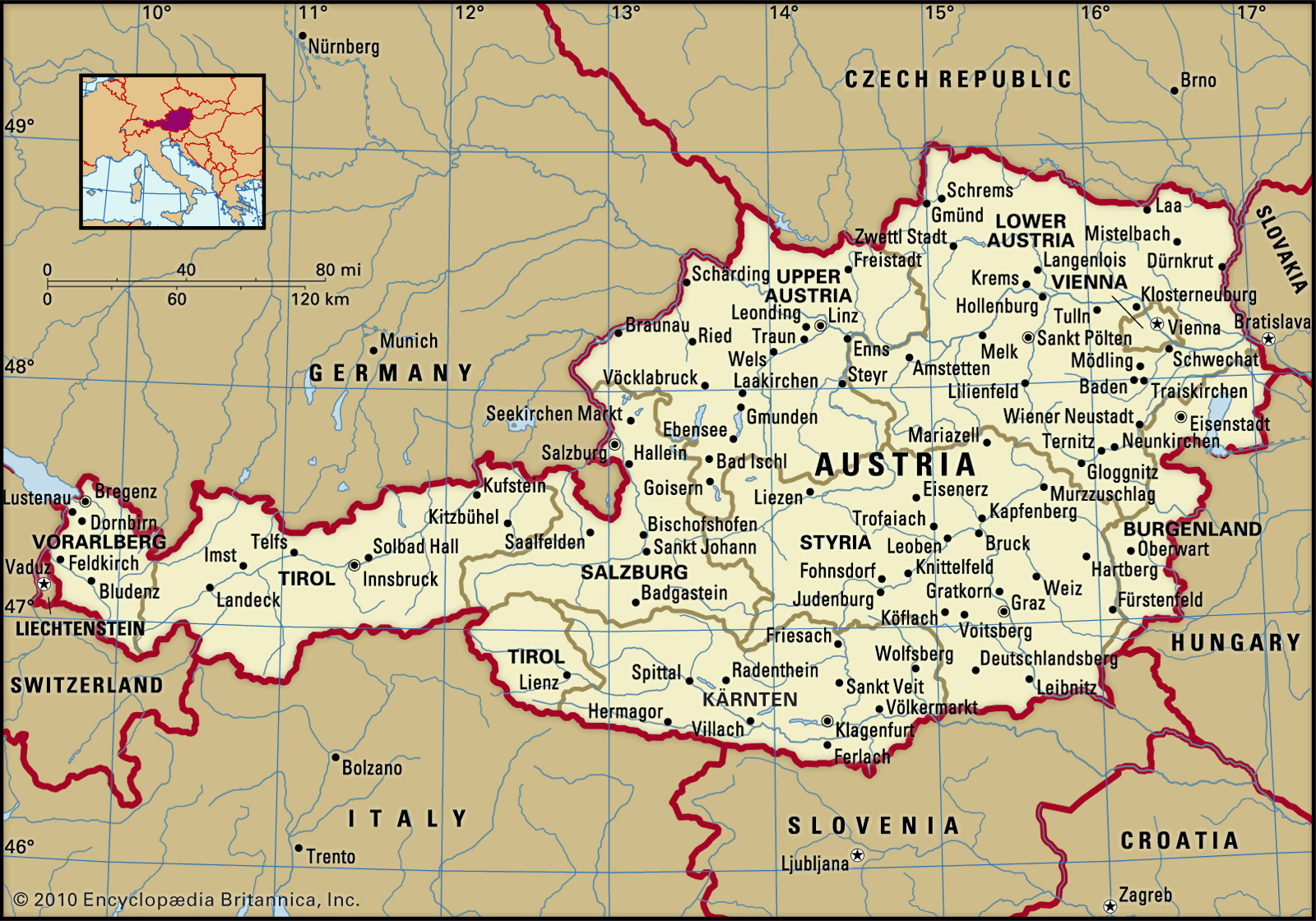 Austria Map 2010 