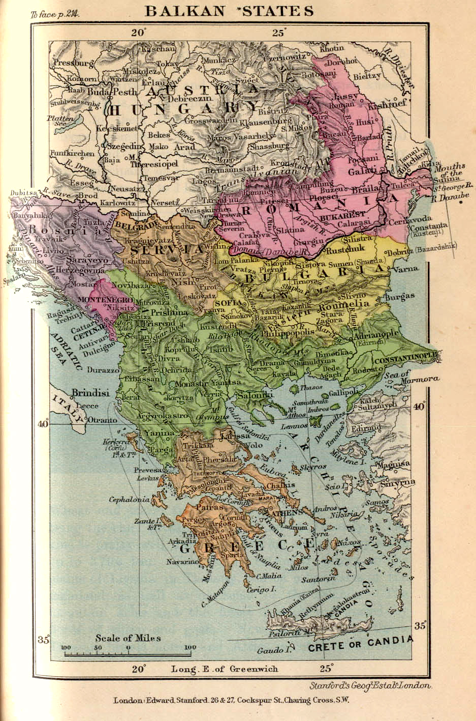 Map of the Balkan States 1899
