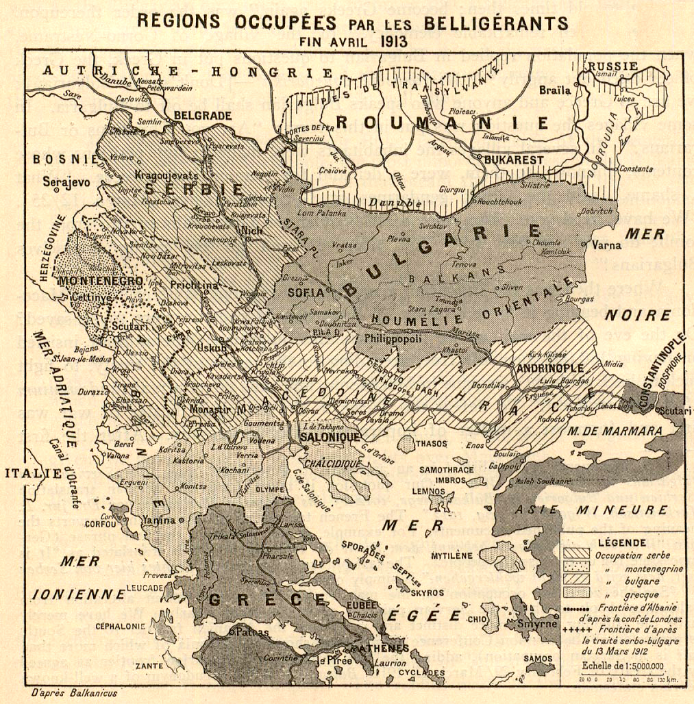 Map of the Balkan April 1913