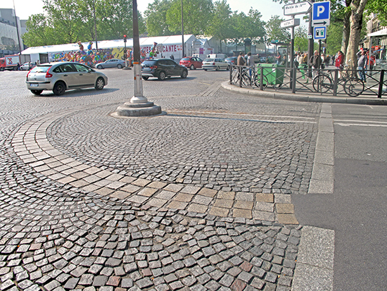 Outline of the Bastille in the Pavement at the corner of Rue Saint-Antoine and Place de la Bastille