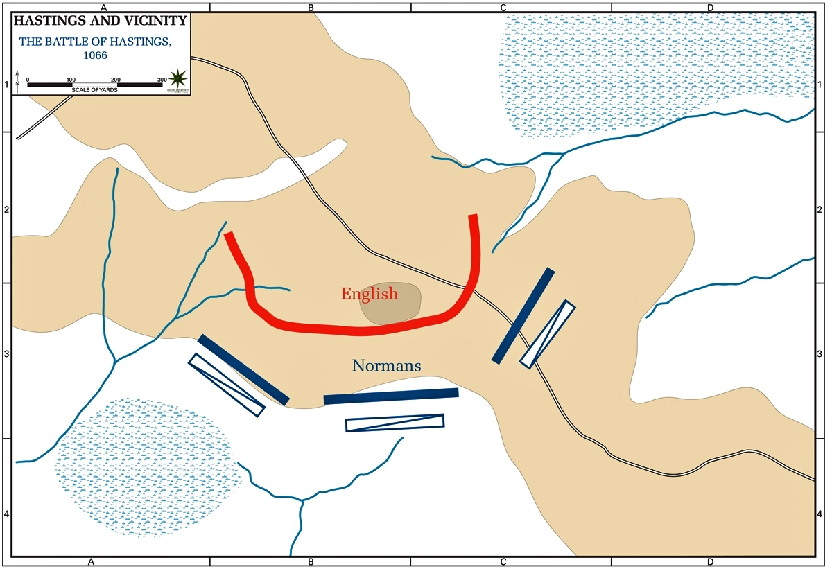 Map of the Battle of Hastings 1066