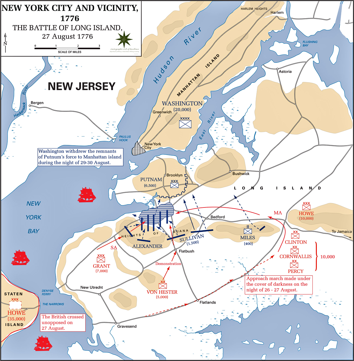 Map of the Battle of Long Island - August 27, 1776