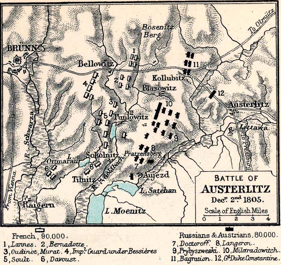 Map of the Battle of Austerlitz - December 2, 1805