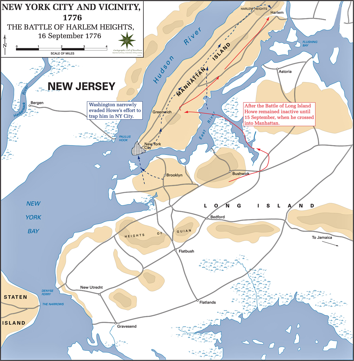 Map of the Battle of Harlem Heights - September 16, 1776