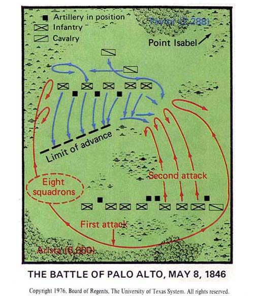 Map of the Battle of Palo Alto - May 8, 1846