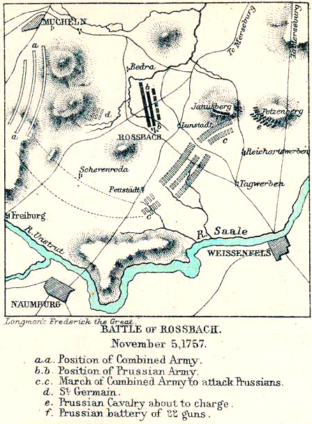 Map of the Battle of Rossbach - November 5, 1757