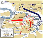 Map of the Battle of Prague - May 6, 1757 - Attempted Envelopment