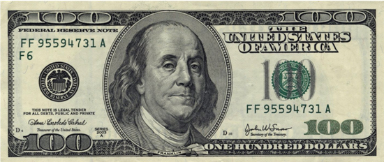 Benjamin Franklin on the 100 Dollar Bill