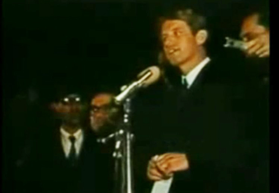 BOBBY KENNEDY ANNOUNCING MARTIN LUTHER KING'S DEATH
