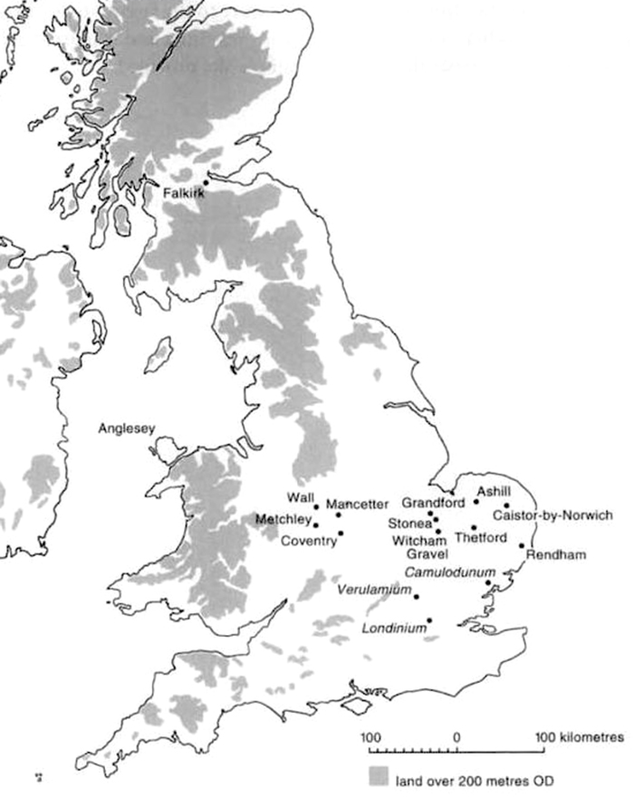 Historical Map of Boudica's Britain AD 60.