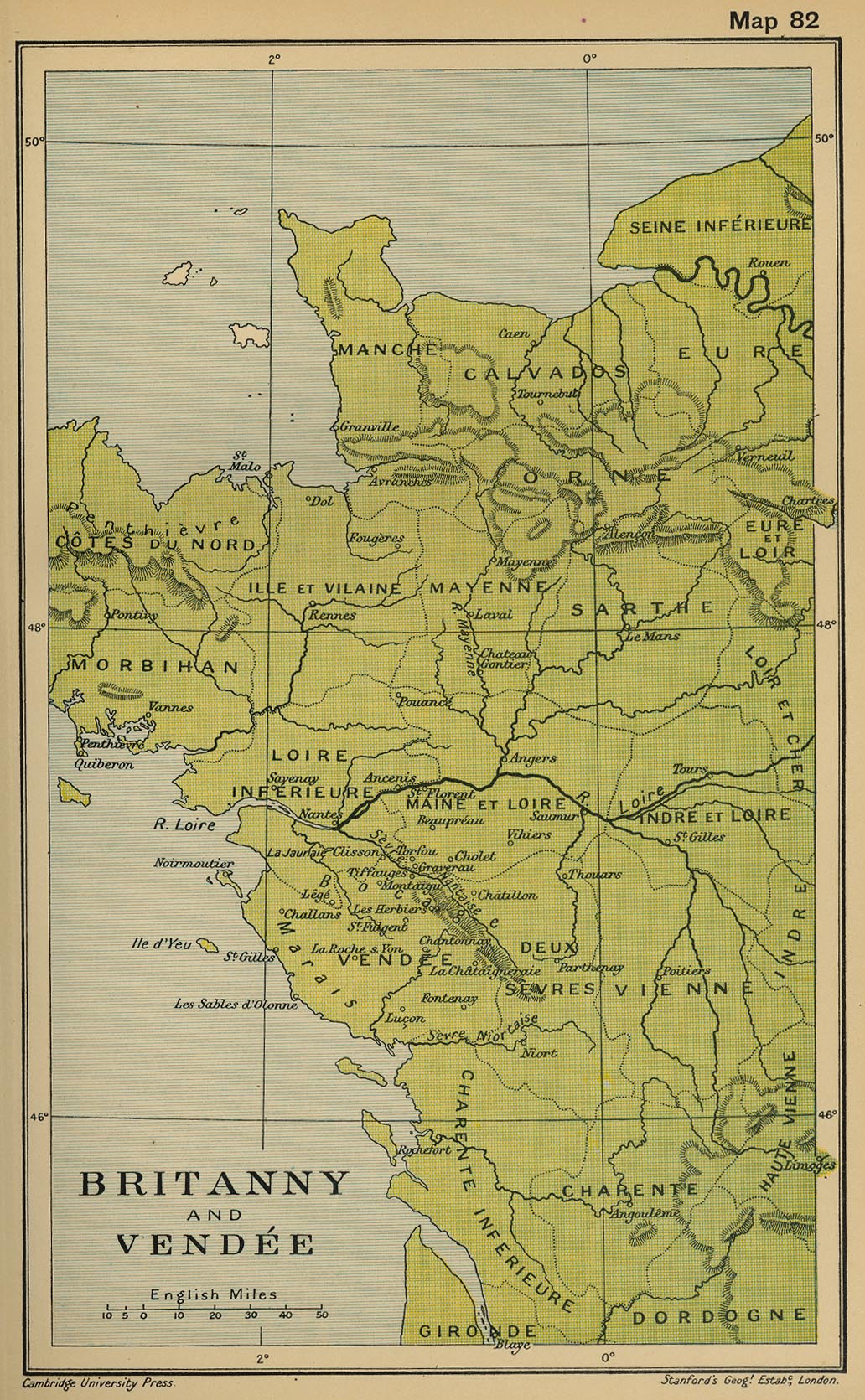 Map of Britanny and Vendee 1793
