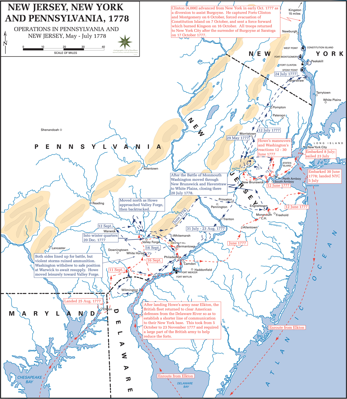 Map of the American Revolution: Operations in Pennsylvania and New Jersey, May-July 1778