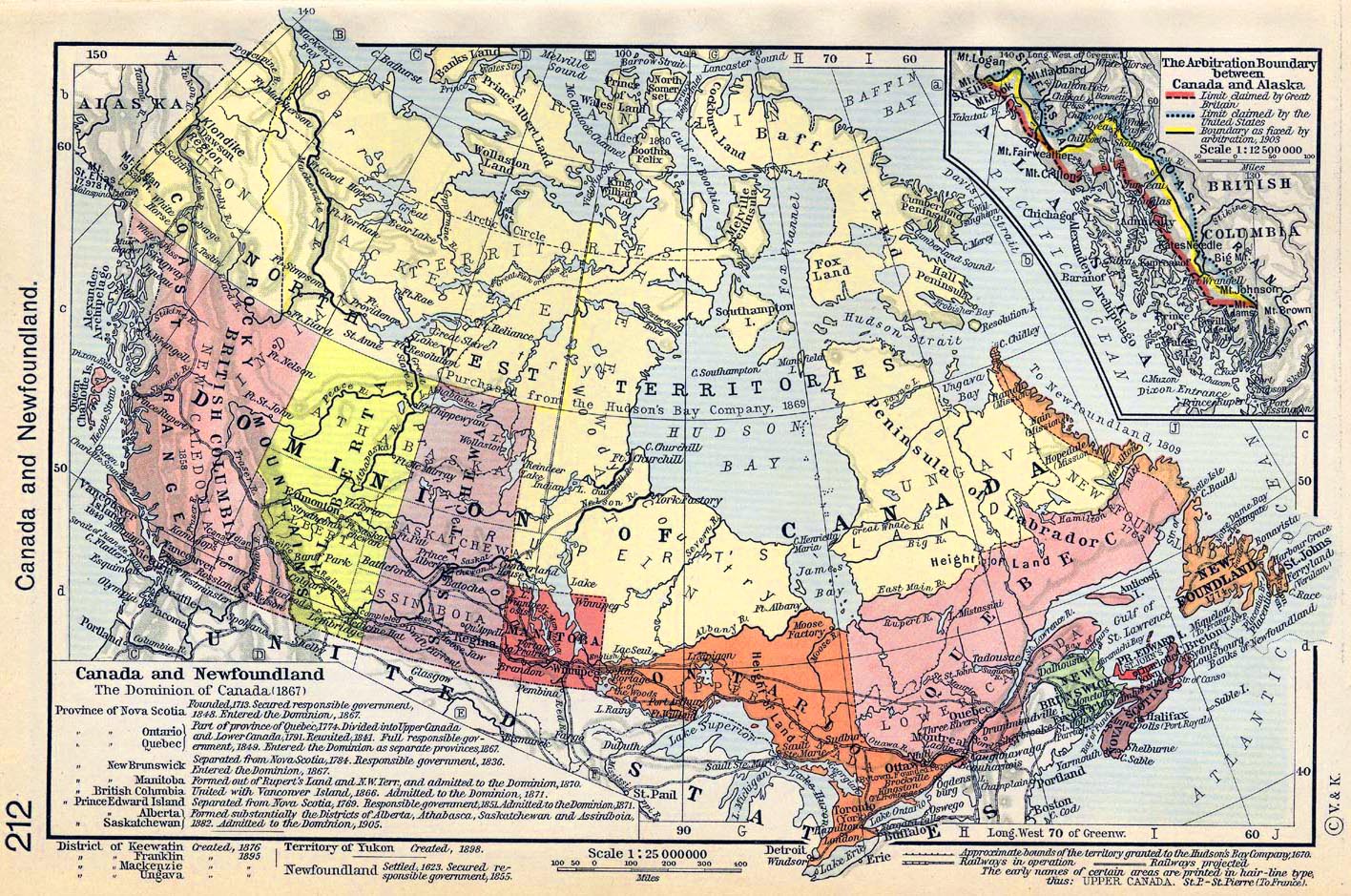 Map of Canada and Newfoundland 1623-1905