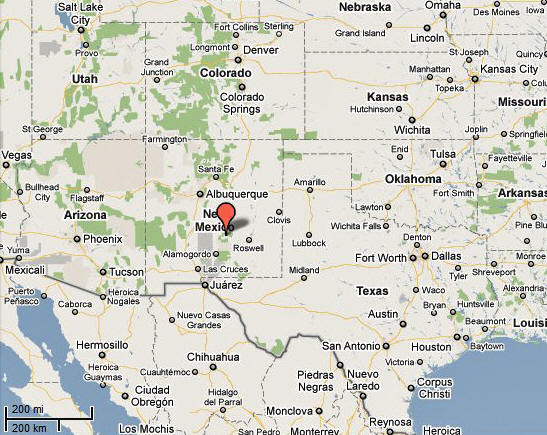 Map Location of Capitan, New Mexico