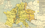 Map of the Carolingian Empire 843 - 888