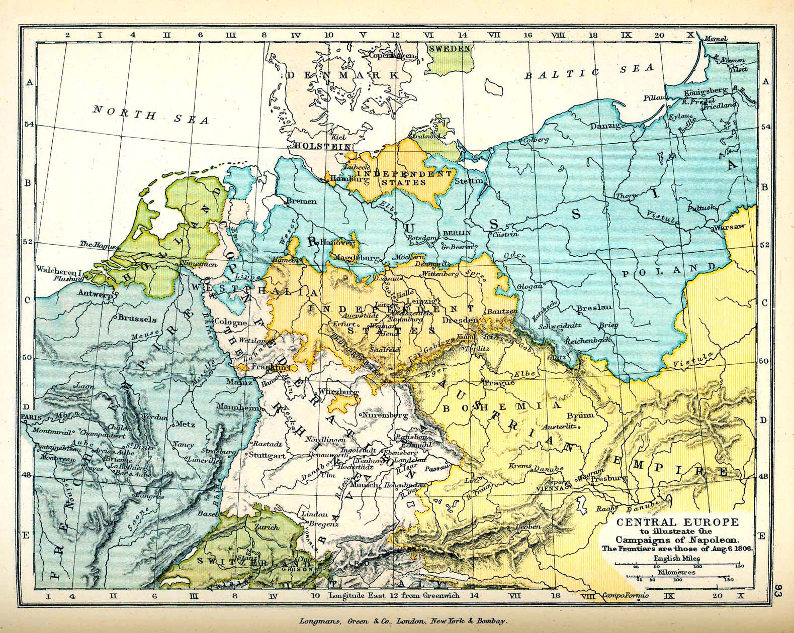 Map of Central Europe in 1806