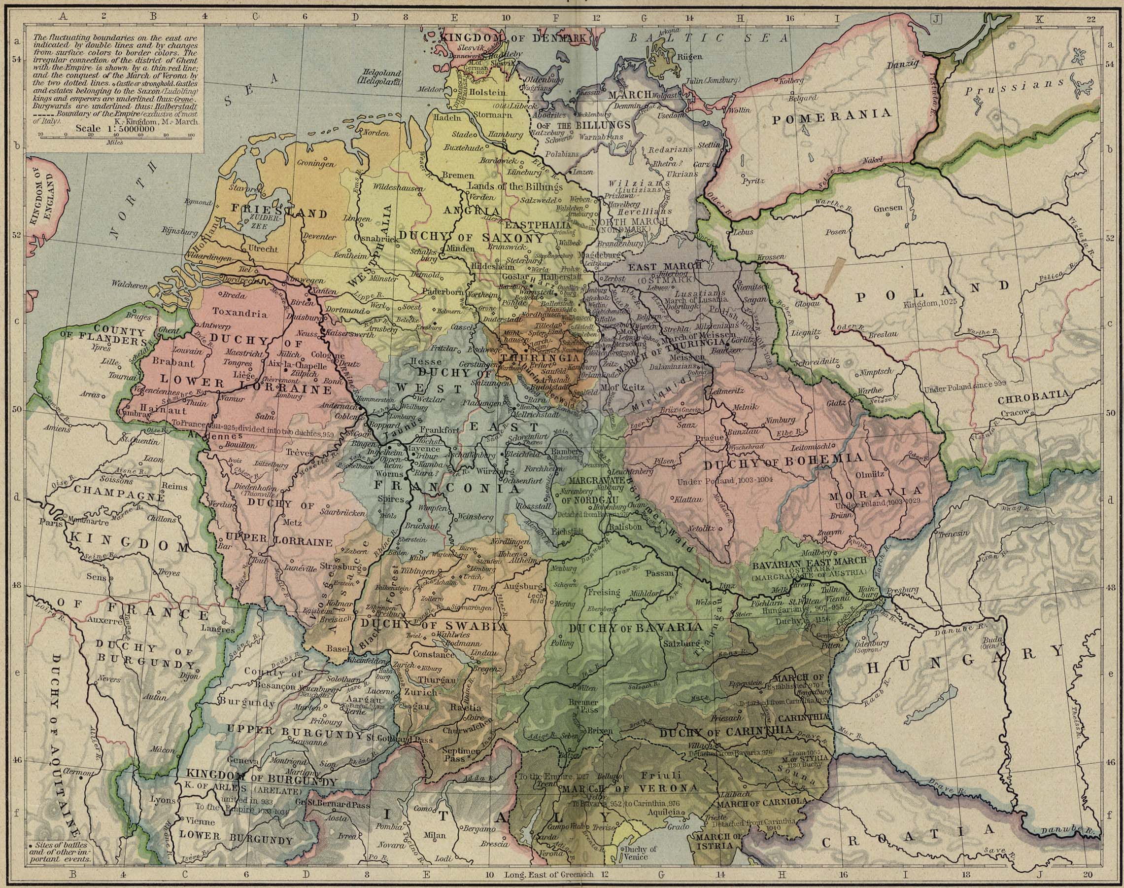 Map of Central Europe 919-1125