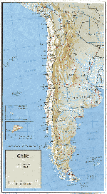 Map of Chile, South America