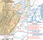 Map of the American Civil War: January-June 1862