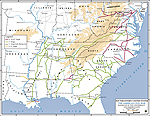 Map of the American Civil War 1861-1865: Railroads