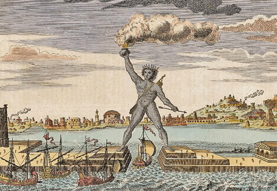 Artistic rendering of the Colossus of Rhodes