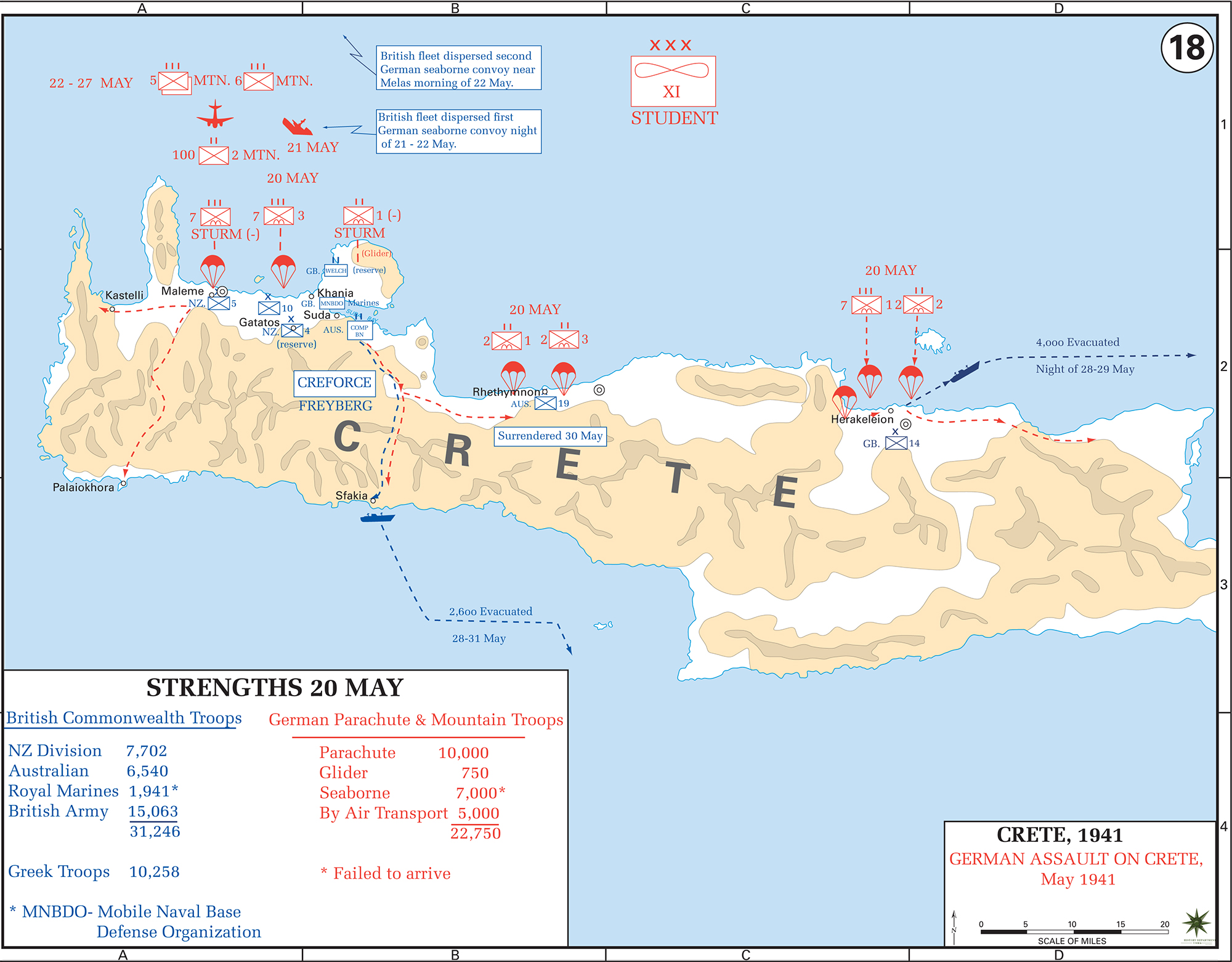 History Map of WWII: German Assault on Crete, May 1941