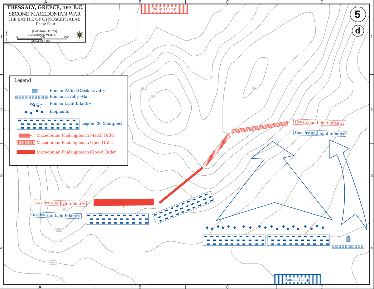 Map of the Battle of Cynoscephalae 197 BC - Phase IV