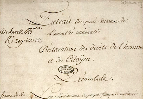 Declaration of the Rights of Man and of the Citizen 1789