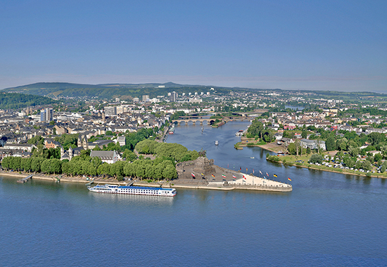 Deutsches Eck (German Corner) at Koblenz, Germany, Where the Rivers Rhine and Mosel Meet