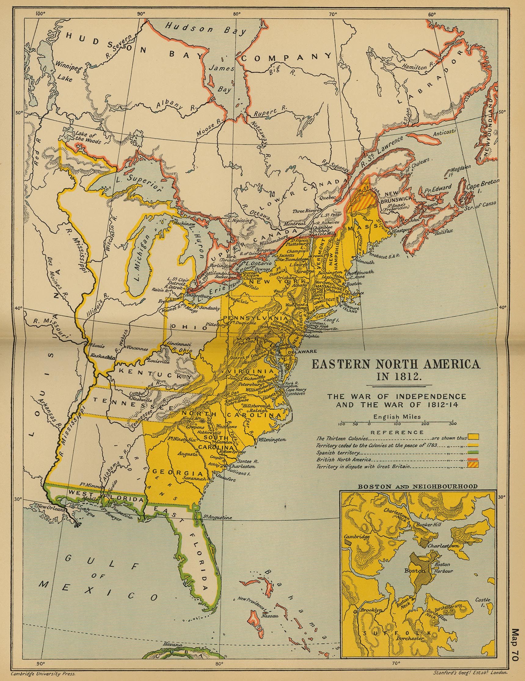 Map of Eastern North America 1812