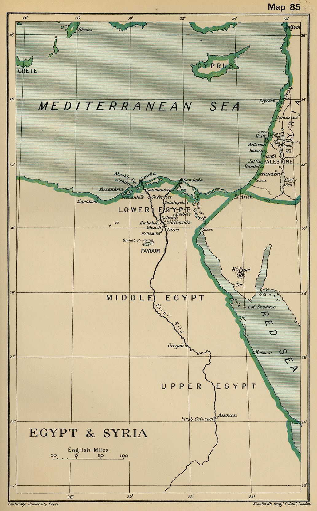 Map of Egypt and Syria 1798