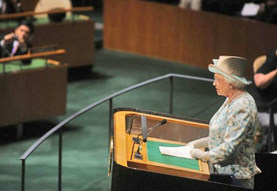 QUEEN ELIZABETH II SPEAKS BEFORE THE UN GENERAL ASSEMBLY - 2010
