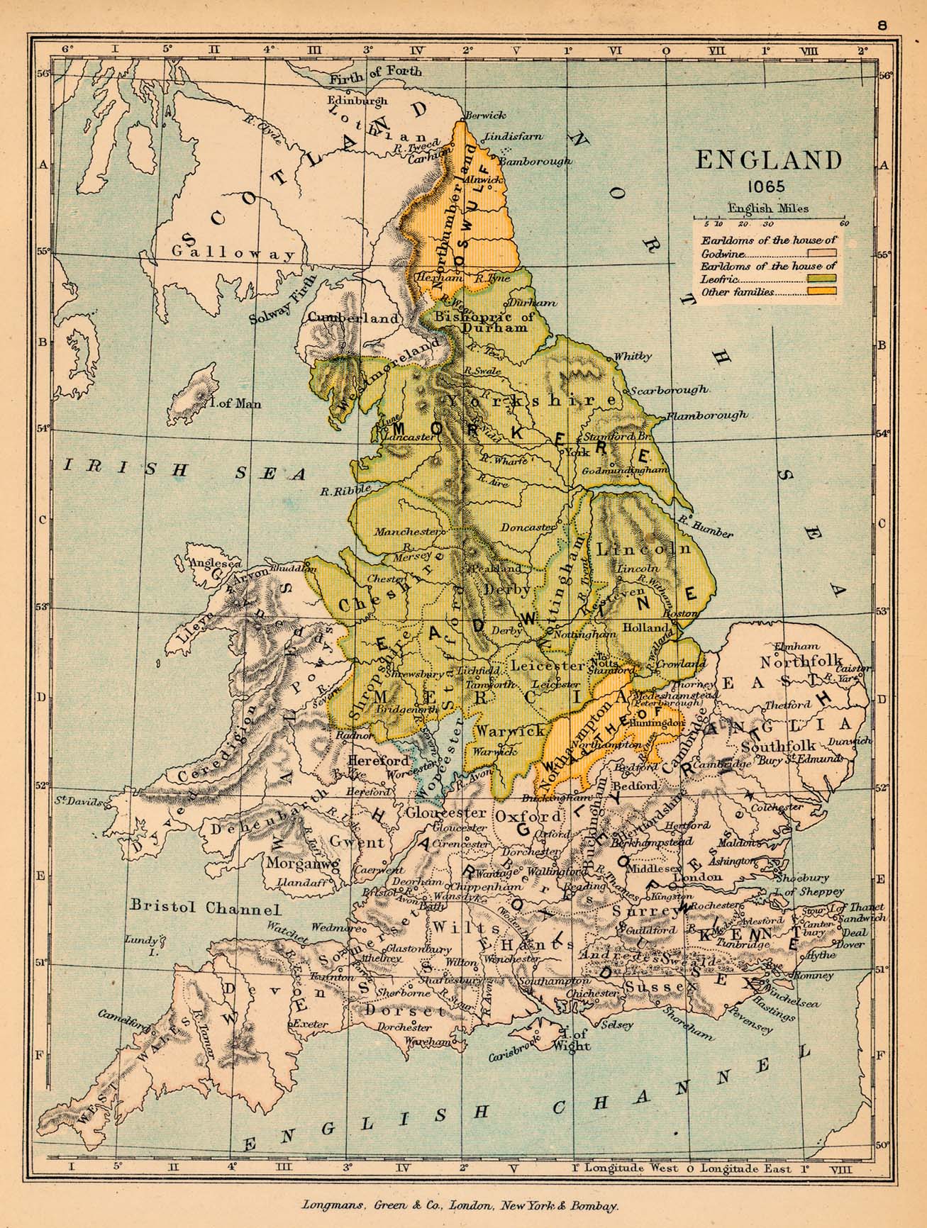 Map of England in 1065