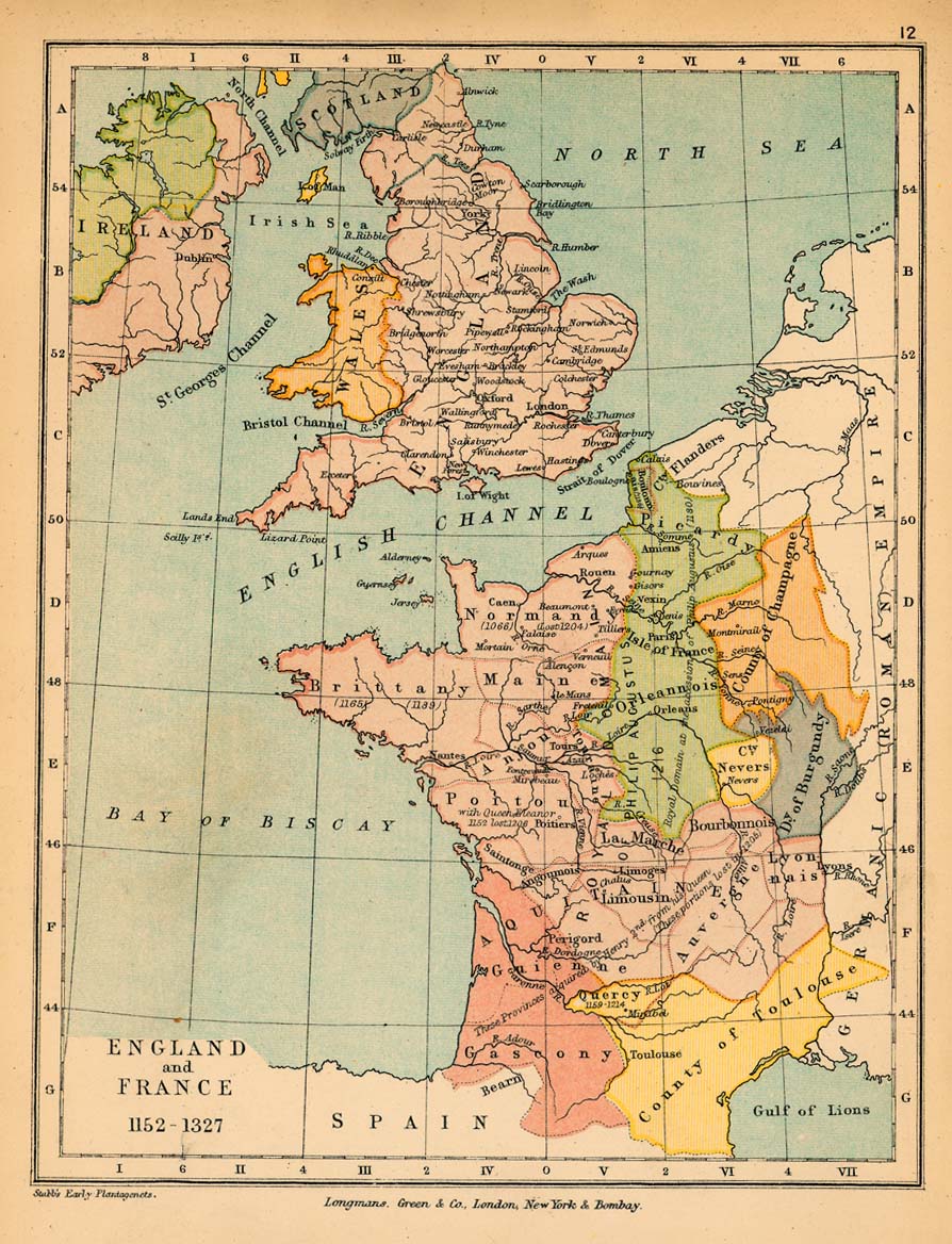 map of england and france Map Of England And France 1152 1327 map of england and france