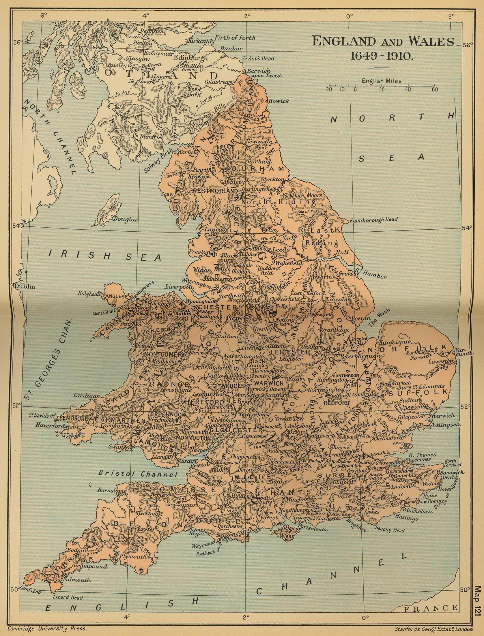 Map of England and Wales 1649-1910