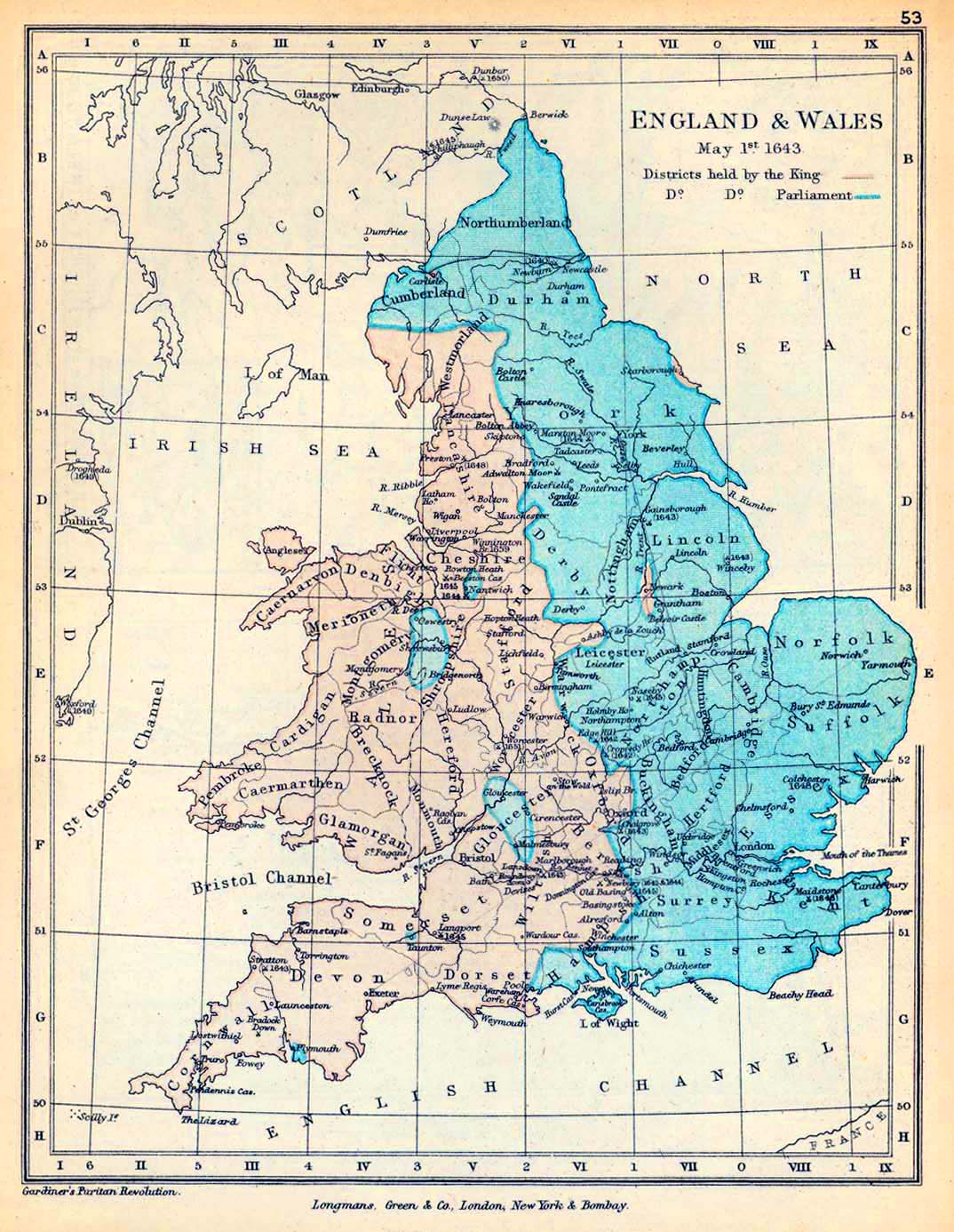 Map of England and Wales May 1, 1643