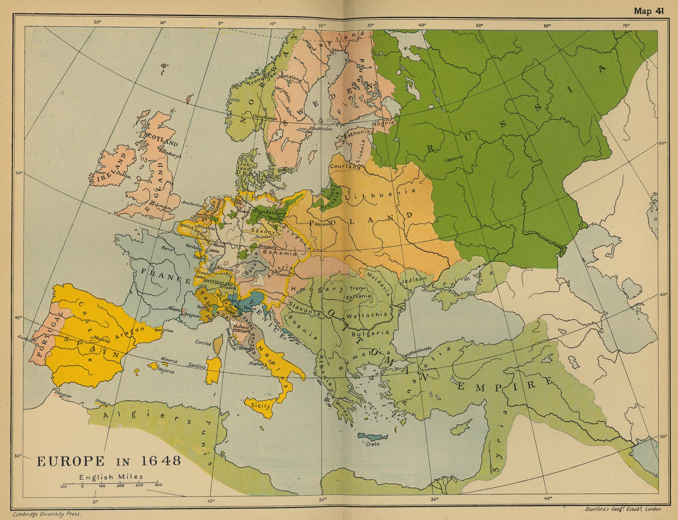Map of Europe in 1648