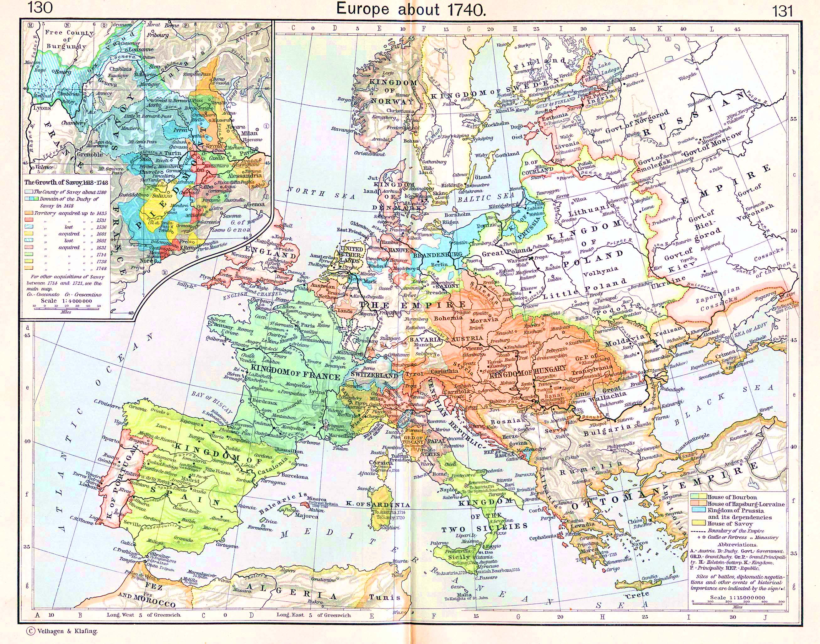 Map of Europe about 1740