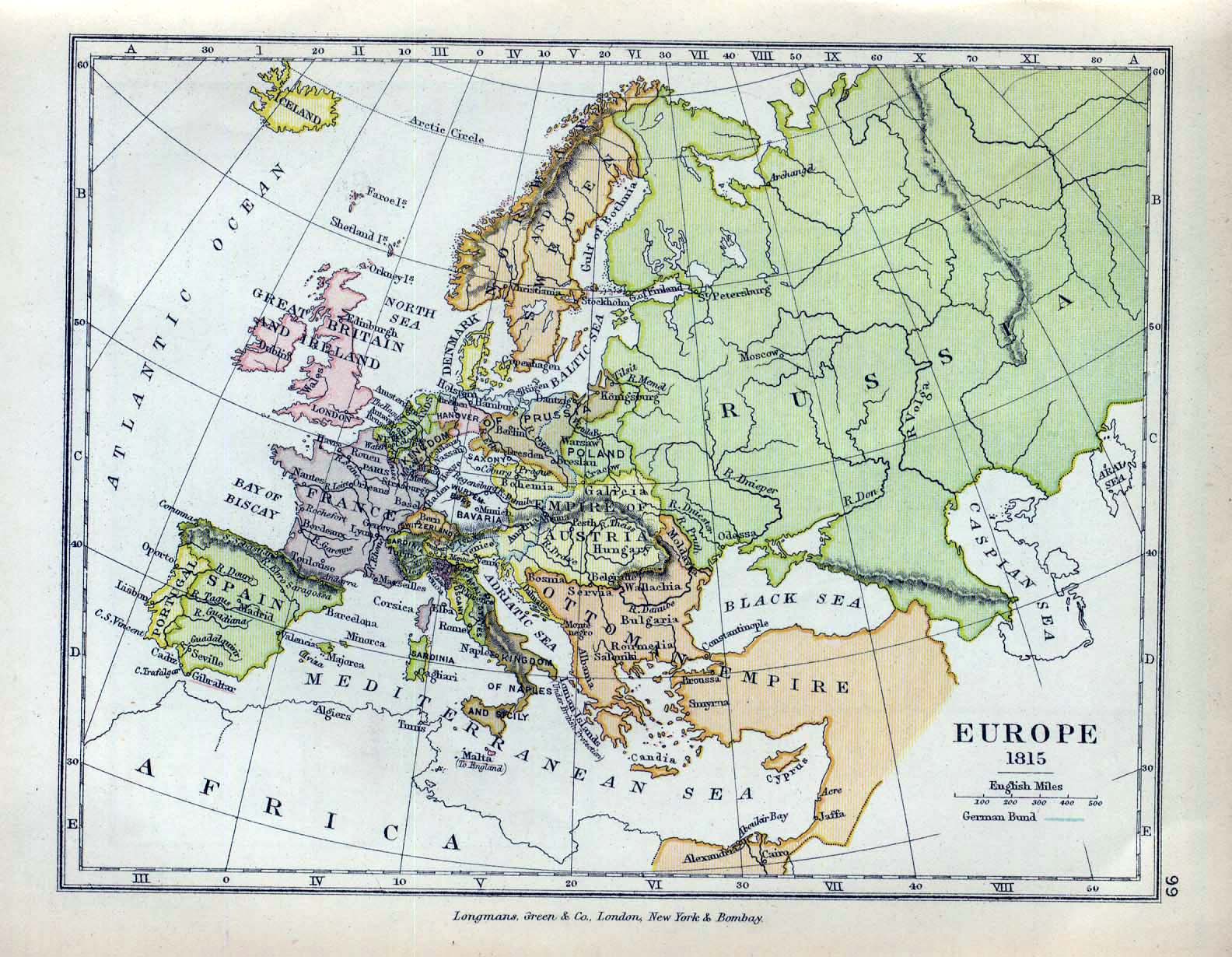 Map Of Europe Congress Of Vienna
