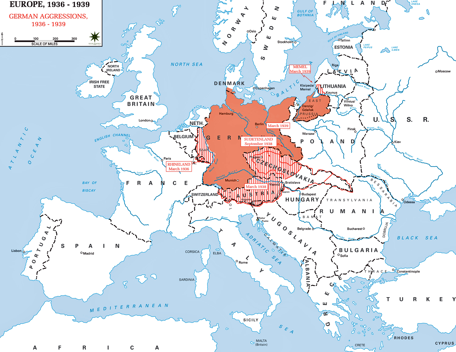 pre ww2 map of europe 1938 Map Of Europe 1936 1939 pre ww2 map of europe 1938